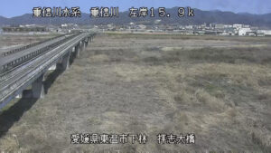 愛媛県東温市 重信川 左岸15k9 東温市 拝志大橋のライブカメラ