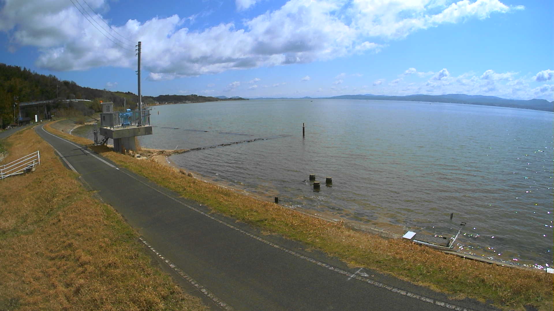 宍道湖 左岸 東水位観測所18k500のライブカメラ|島根県出雲市のサムネイル