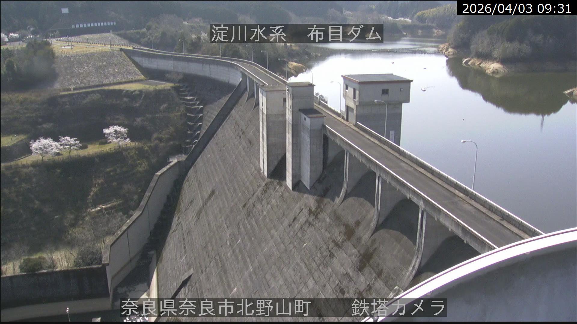 布目川 布目ダム管理所鉄塔のライブカメラ|奈良県奈良市のサムネイル