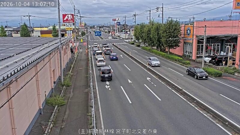群馬県道2号 宮子町北交差点東のライブカメラ|群馬県伊勢崎市のサムネイル
